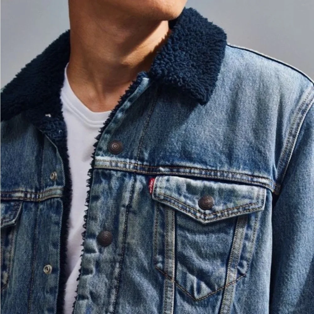 Levi's Blue Denim Sherpa-Lined Jacket - Picture 11 of 11
